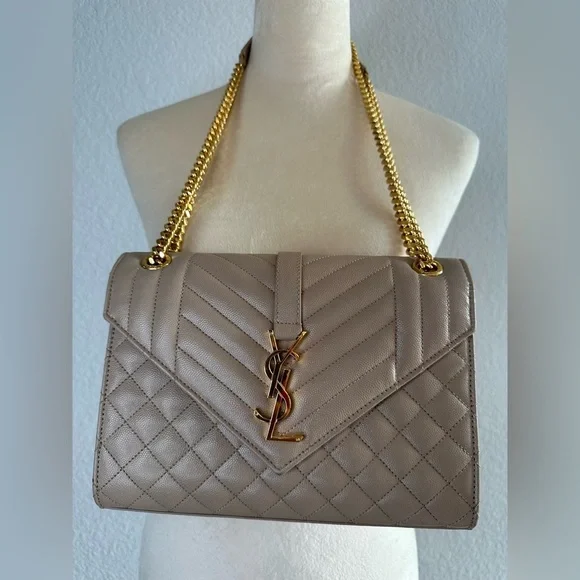 Saint Laurent Envelope Medium women bag in mix Maltese - Picture 8 of 14